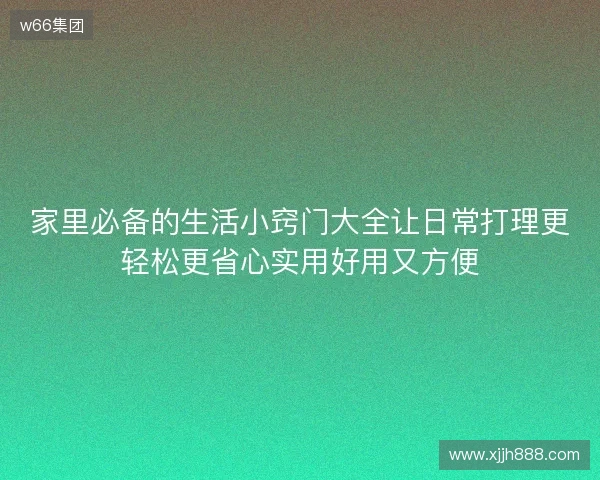 家里必备的生活小窍门大全让日常打理更轻松更省心实用好用又方便 家里必备的生活小窍门大全让日常打理更轻松更省心实用好用又方便